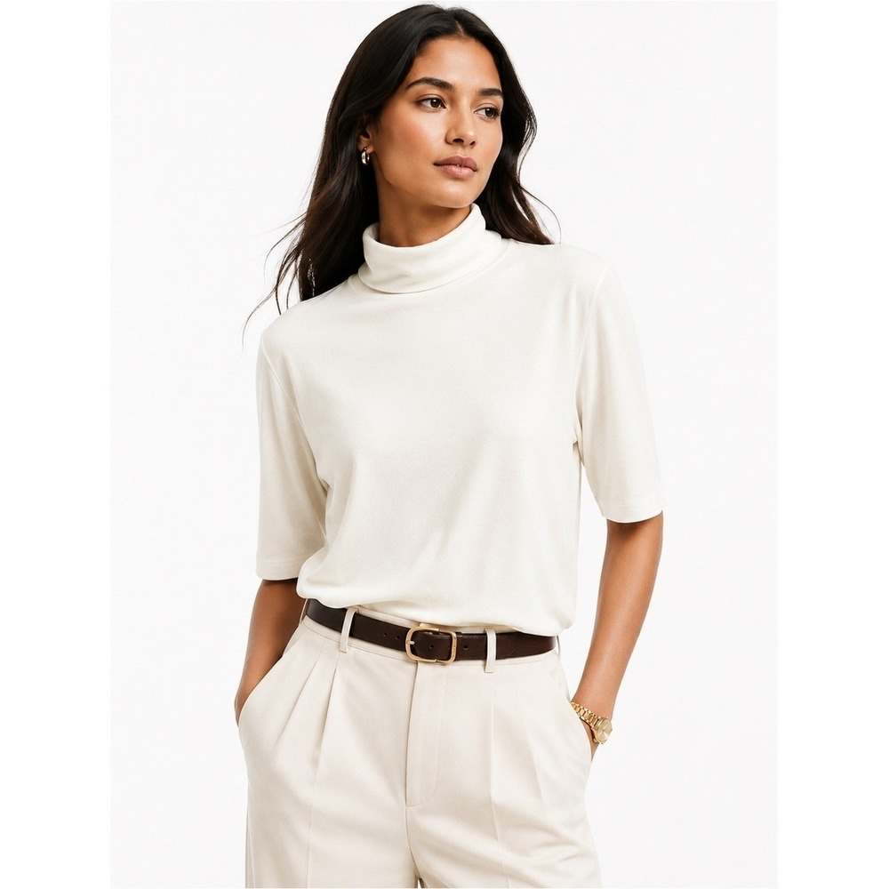 Banana Republic Factory Soft Luxe Ivory Turtleneck Top NWT Medium